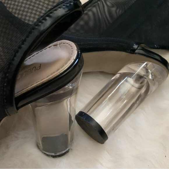 Public Desire Black Mesh Cut Out Ankle Boots size 8 - Picture 4 of 4